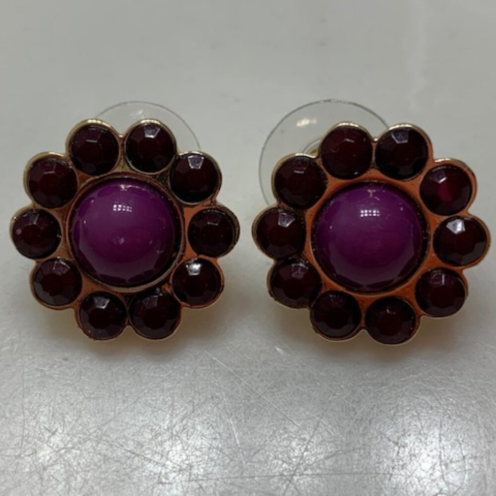 Charming Charlie purple flower earrings